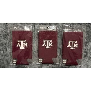 Texas A&M Aggies ATM Slim Can Cooler Koozie Maroon – Lot of 3 – New